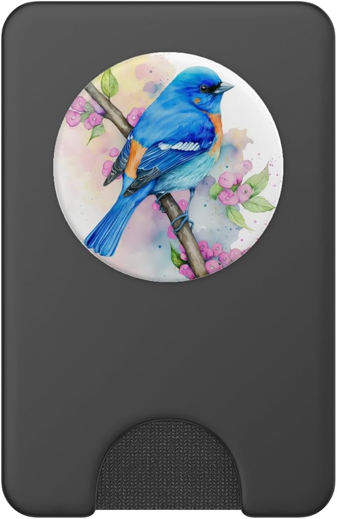 Colorful Blue Bird Watercolor PopSockets Adhesive PopGrip