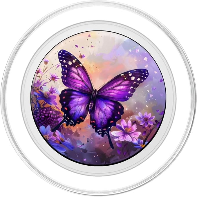 Dreamy Purple Butterflies PopSockets Adhesive PopGrip