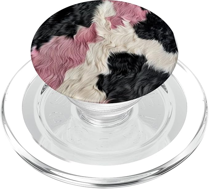 Cow Print Cowhide Pink Cool Moo Farm Animal Lovers PopSockets PopGrip for MagSafe