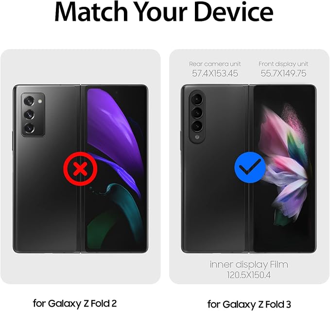 DOME GLASS Whitestone Screen Protector for Galaxy Z Fold 3 2021 Full Tempered Glass Shield with Liquid Dispersion Tech with UV lamp [Easy to Install Kit] - 2 Pack