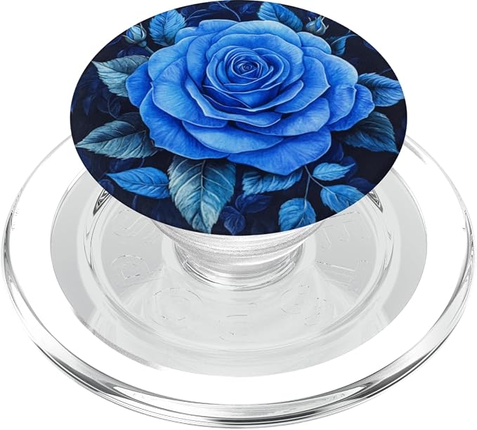 Blue Rose Colourful Flowers and Plants Leaves PopSockets Adhesive PopGrip