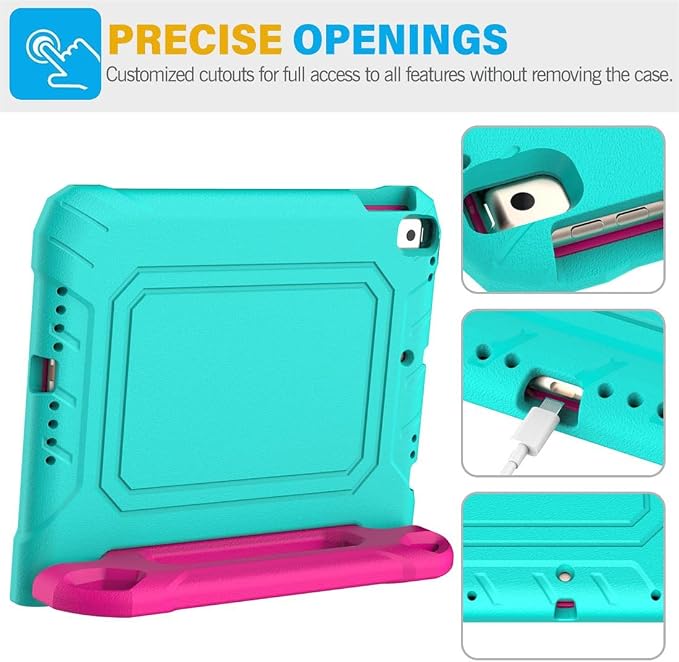SUPLIK Kids Case for iPad 9th/8th/7th Generation -10.2 inch 2021/2020/2019 Built with Screen Protector Durable Shockproof Handle Stand Case for Apple iPad Gen 9/8/7 Black