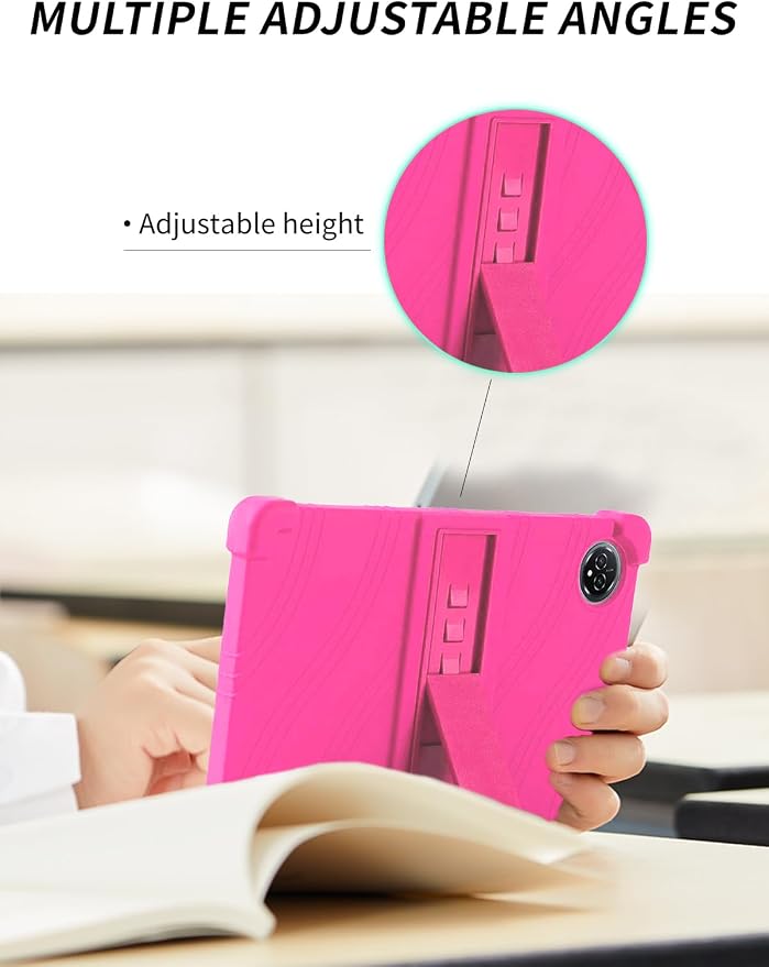 Case for Raemond K80 Tablet 10 Inch Android 15WUNIAK Hollow Back DesignHeat Dissipation Shockproof Lightweight Adjustable Kickstand Silicone Shell&ampKids Friendly Soft CaseBlack