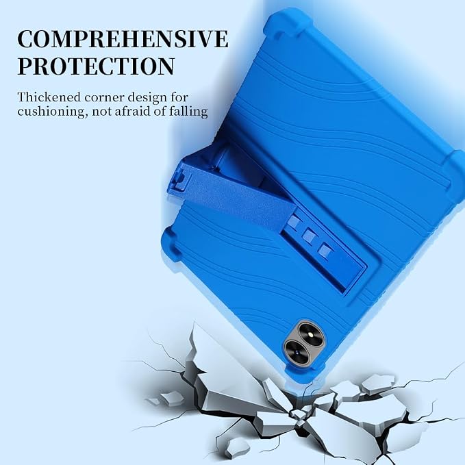 for SHARECLOUD P10_T Tablet CaseShockproof Lightweight Protective Silicone Adjustable Stand Cover for FIRYMID 1060C/Frameflow P10-A/Kairisy-P10A 10 inch Tablet (Black)