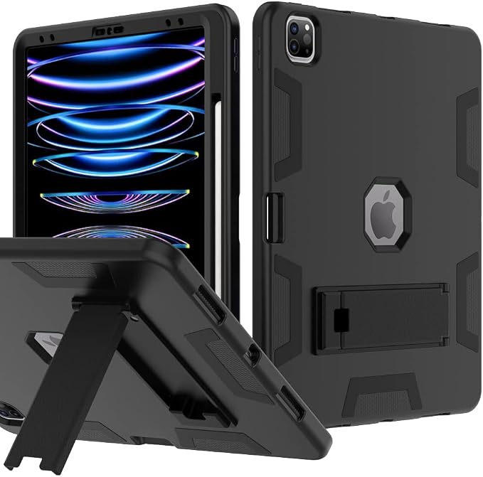Puxicu Case for iPad 6th / 5th Generation (2018 2017 Model 9.7 Inch) Heavy Duty Rugged Protective Cover for iPad 9.7 Black