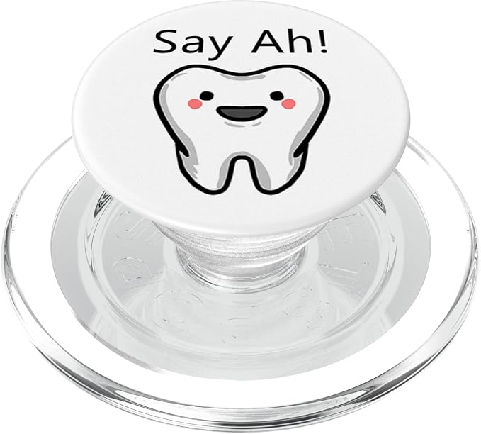 Say Ah! Smiling tooth Cute Dental Orthodontist Dentist Gift PopSockets Adhesive PopGrip