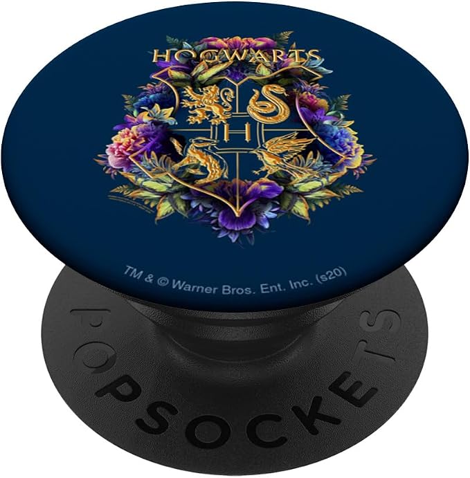 Harry Potter Hogwarts Multi-Colored Floral Crest PopSockets Swappable PopGrip
