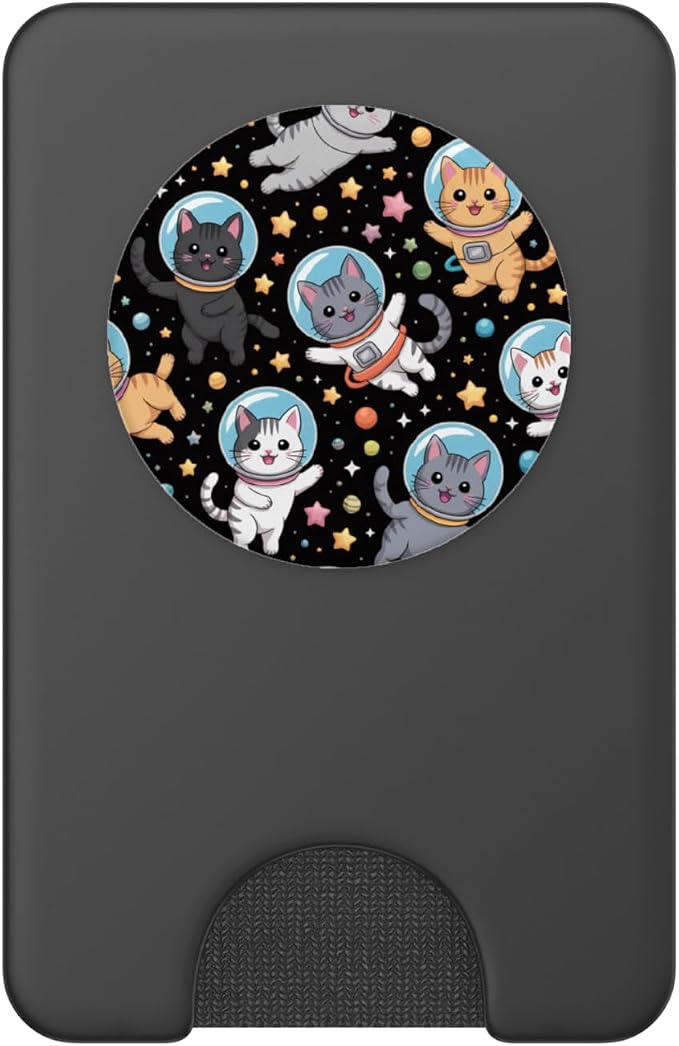 Space Planets Feline Animal Pet Kawaii Cat Astronaut PopSockets PopWallet for MagSafe