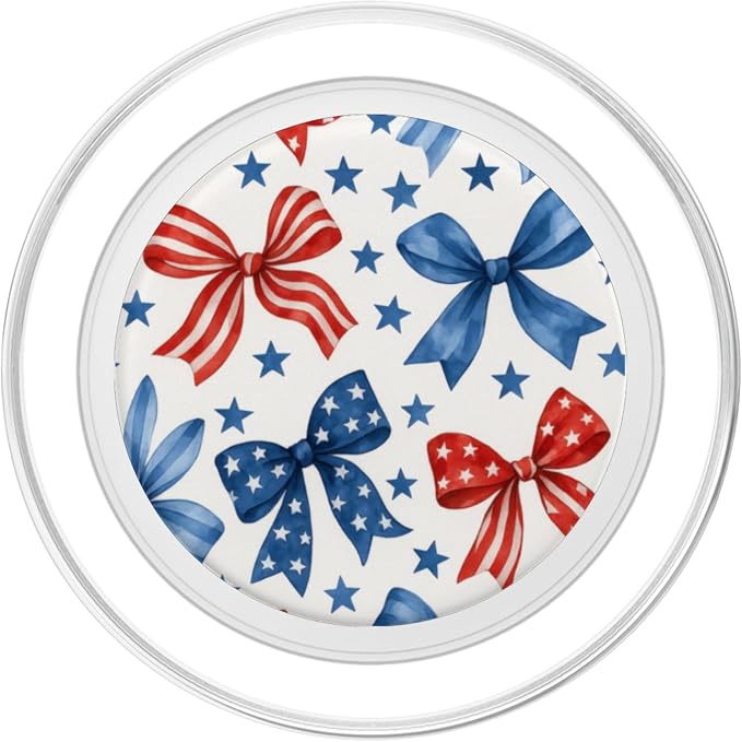4th of July Red White Blue Bows and Stars PopSockets Adhesive PopGrip