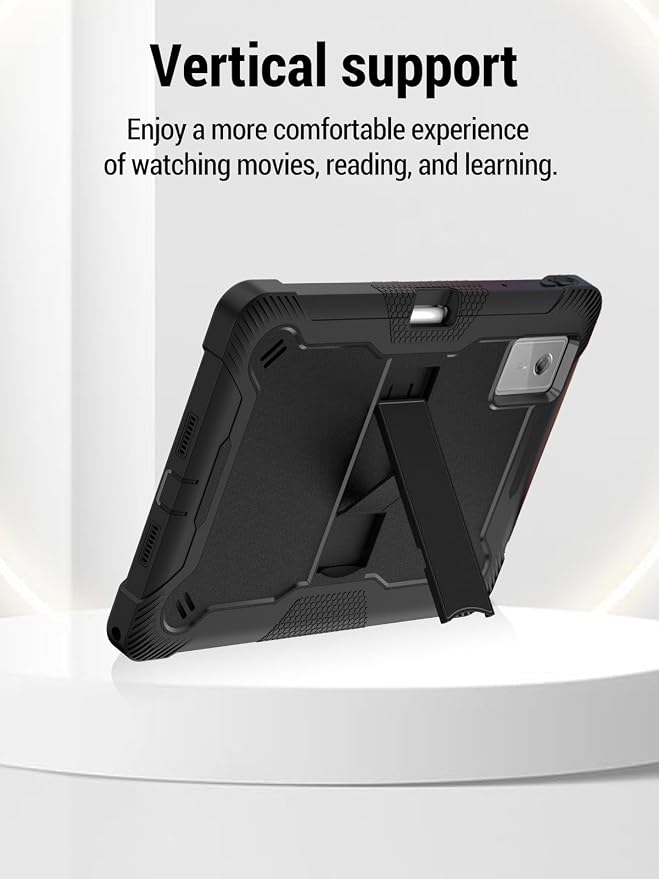 for Lenovo Idea Tab Plus/Tab K12（12.1 Inch） Android Tablet Protective caseShockproof Lightweight Silicone Protective Cover with StandChild-Friendly ProtectionEasy to Clean DesignBlack