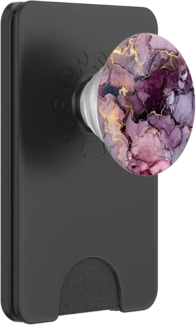 Cool Purple-Gold Landscape Natural-Marble PopSockets Adhesive PopGrip