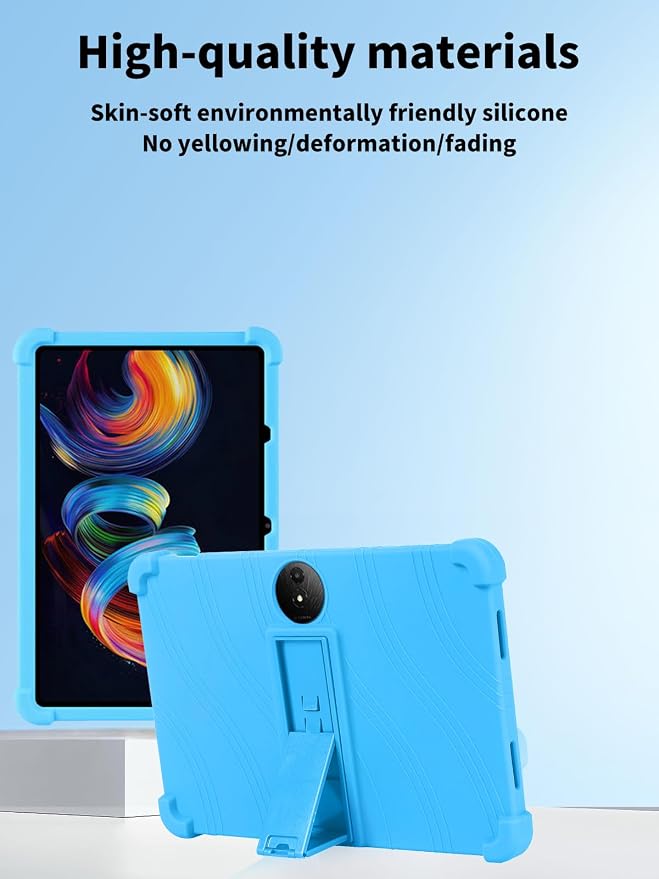 Case for TCL NXTPAPER 11 Plus Tablet 11.5inchNOUKAJU Tablet Protection CaseAdjustable BracketSoft SiliconeSilicone Protection Cover for TCL NXTPAPER 11 Plus(Blue)