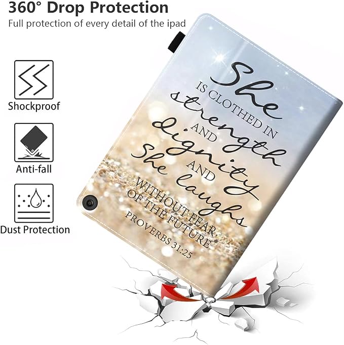 Case for All-New Amazon Kindle Fire HD 8/Fire HD 8 Plus Tablet (12th/10th Generation 2022/2020 Release) - Premium PU Leather Cover with Auto Sleep Wake Bible Verse Jeremiah 29:11