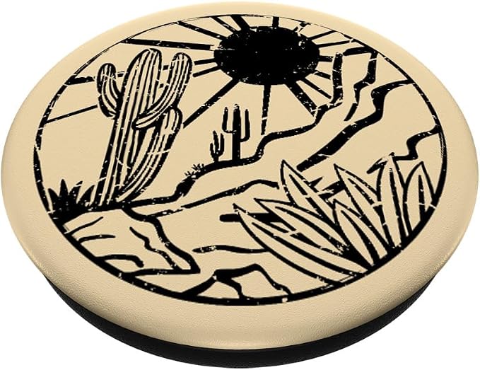 Desert Landscape Arizona Sunset Cactus Plants Artwork PopSockets Standard PopGrip