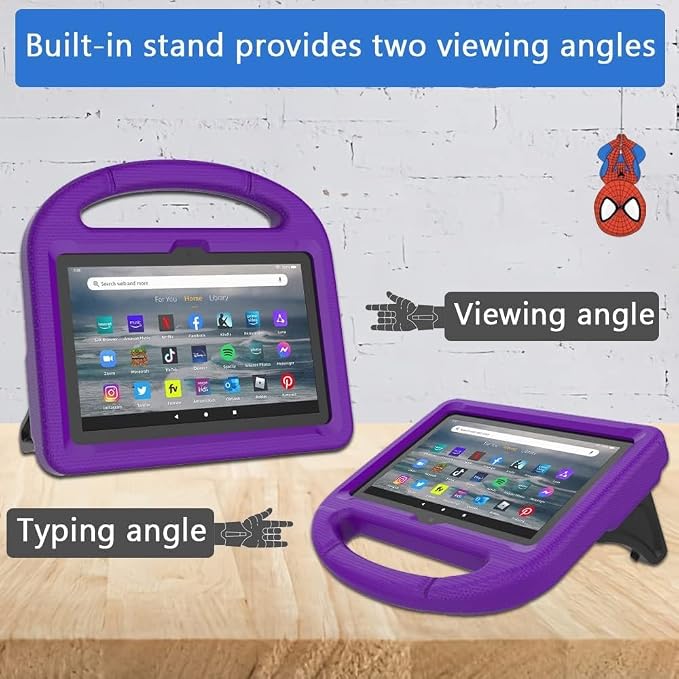 Kids Case for New Tab 7-inch 2024 Lightweight Shockproof Kid-Proof Cover with Stand Cover - Black