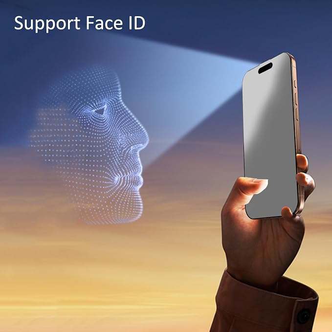 2 Pack for iPhone 17 Pro Max 360 Degree Matte Privacy Screen Protector Anti spy Tempered Glass Anti Glare Film 6.9 inch