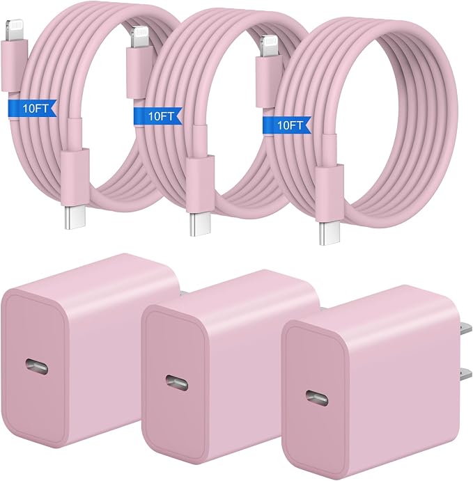 iPhone Charger Fast Charging 3+3Pack 20W USB C Charger with Lightning Cable | For iPhone 14/13/12/11/Pro/Pro Max/Mini/Xs Max/XR/X iPad