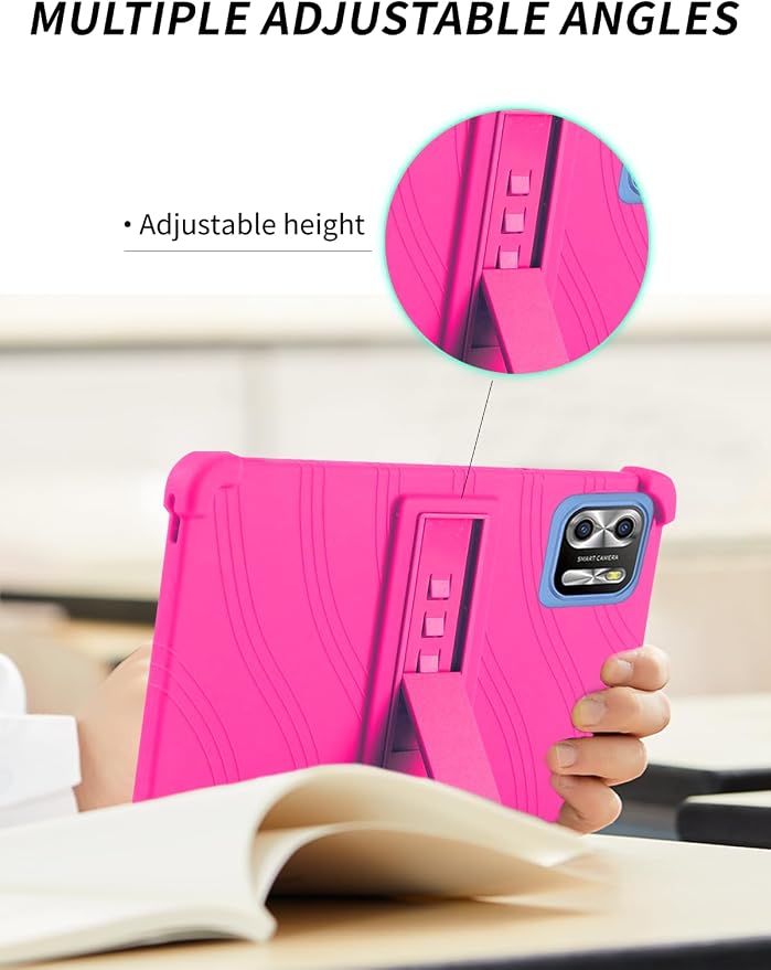 Case for PRITOM B8/PRITOM L8/VASOUN Tab8 Tablet 8 Inch- Soft Silicone Shock Proof Lightweight Stand Rubber Shell Protective CoverKids Friendly Soft Silicone Adjustable Stand CoverBlack