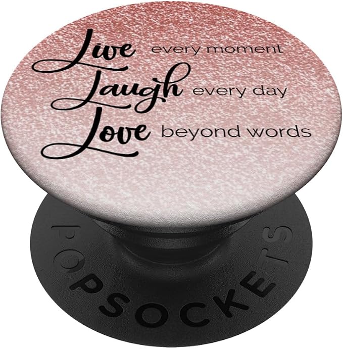 Rose-Gold Live Laugh Love PopSockets Adhesive PopGrip