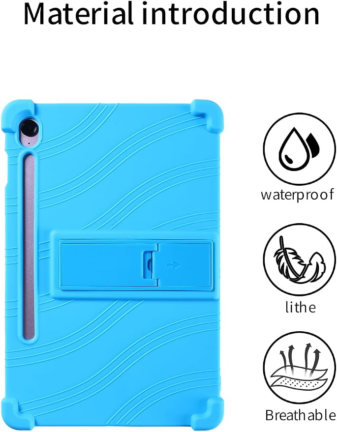 for Samsung Galaxy Tab S10 FE 11 Inch Tablets CaseBOVUGAC Soft Silicone Adjustable Stand Shockproof Kids Friendly for 10 Inch Tablets(Black)