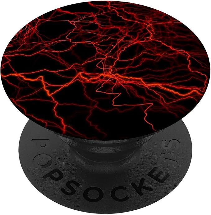 Red Lightning Abstract Textures Gift PopSockets PopGrip: Swappable Grip for Phones &amp Tablets