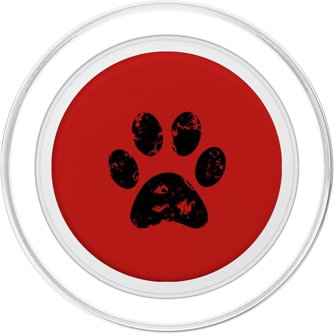 Black Dog Paw Print Red PopSockets Adhesive PopGrip