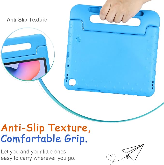 Kids Case for Samsung Galaxy Tab S10 FE Plus 13.1 (2025) Techcircle Handle Stand Light EVA Foam Bumper Protective Rugged Drop Protection Child Proof Cover Black
