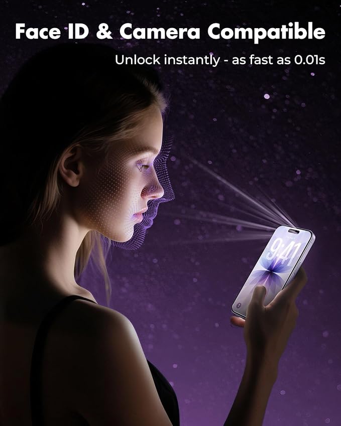 UNBREAKcable iPhone 15 Screen Protector 3-Pack Upgraded Dual-Tempered Glass + 3 Camera Lens Protectors Military-Grade 9H Hardness HD Clarity Anti-Fingerprint Case Friendly 6.1 Inch | Upgraded Du