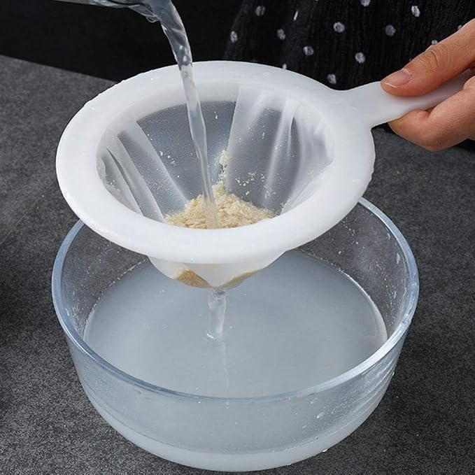 Kitchen Ultra-Fine Nylon Mesh Strainer Plastic Sieve Fine Mesh Filter Spoon