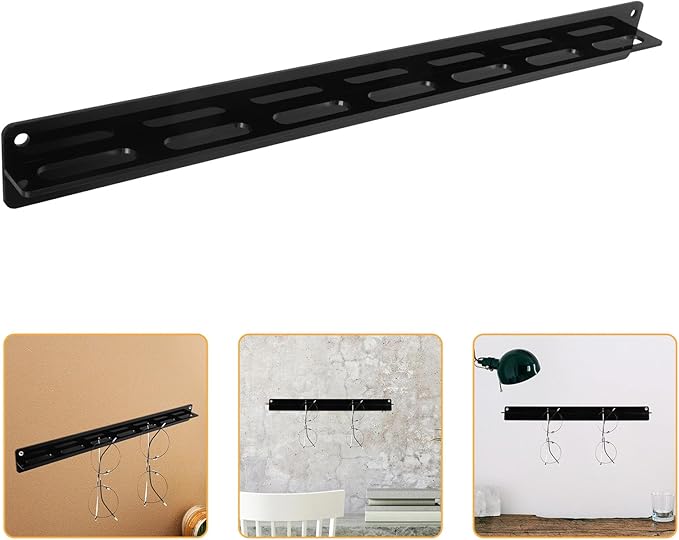 Uonlytech Wall-Mounted Sunglasses Organizer Acrylic Display Rack for Eyewear Storage Holder Black Hanging Sunglass Stand for Home Entryway and Closet