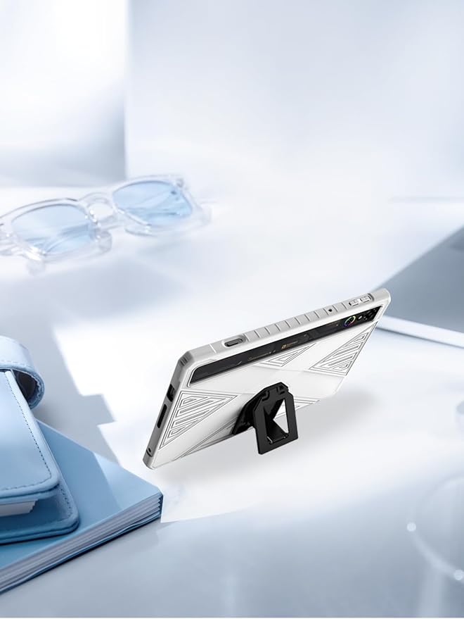 Clear Case for REDMAGIC Astra Gaming TabletWUNIKA Gaming Style Bracket Anti-Drop Design Durable Protection Silicone Rubber TPU+PC Cover (White).