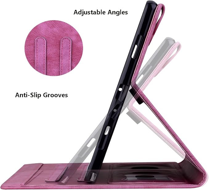 Dteck Wallet Case for Galaxy Tab S10+/S9+/S7 FE/S8+/S7 Plus 12.4 Tablet Premium PU Leather Folding Stand Auto Wake/Sleep Pen Holder Case with Hummingbirds