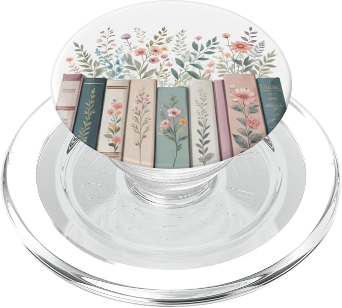 Bookish Booktrovert Reading Book Lovers Flower Floral PopSockets PopWallet for MagSafe