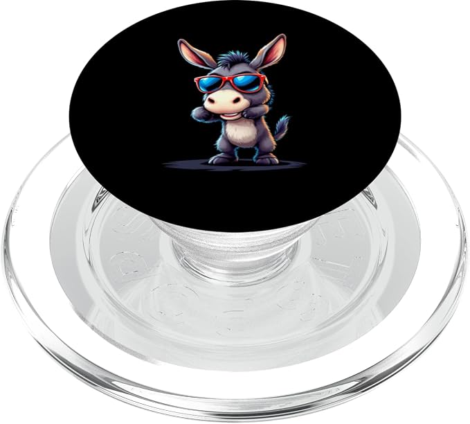 Funny donkey cartoon PopSockets PopWallet for MagSafe