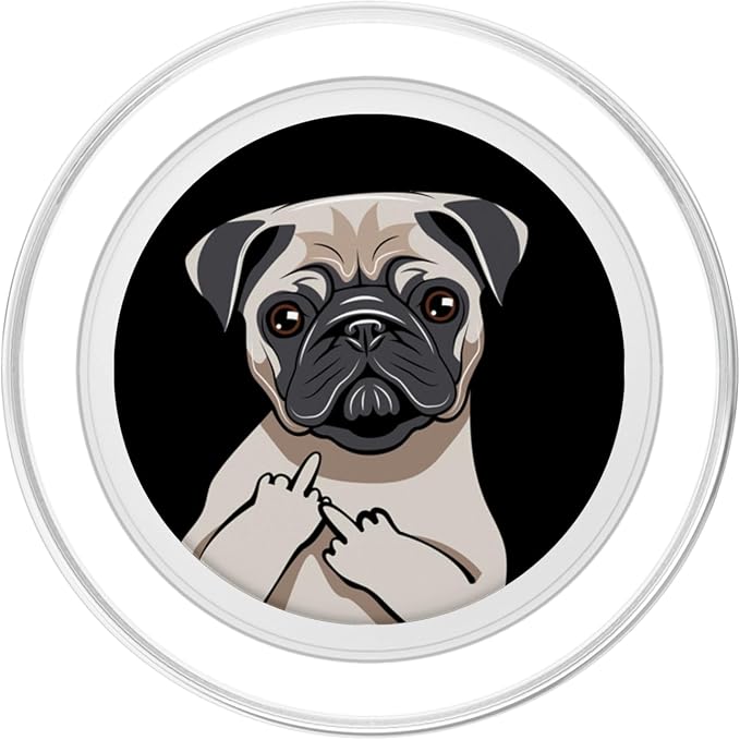 Middle Finger Pug Socket Grip Gift PopSockets PopGrip: Swappable Grip for Phones &amp Tablets PopSockets Adhesive PopGrip