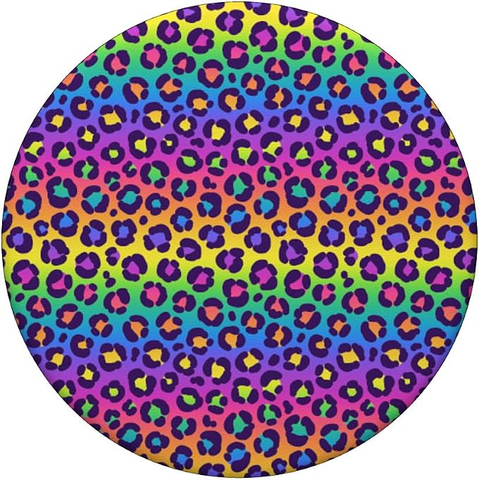 Super Cute Rainbow Decor Rainbow Cheetah Leopard PopSockets Adhesive PopGrip
