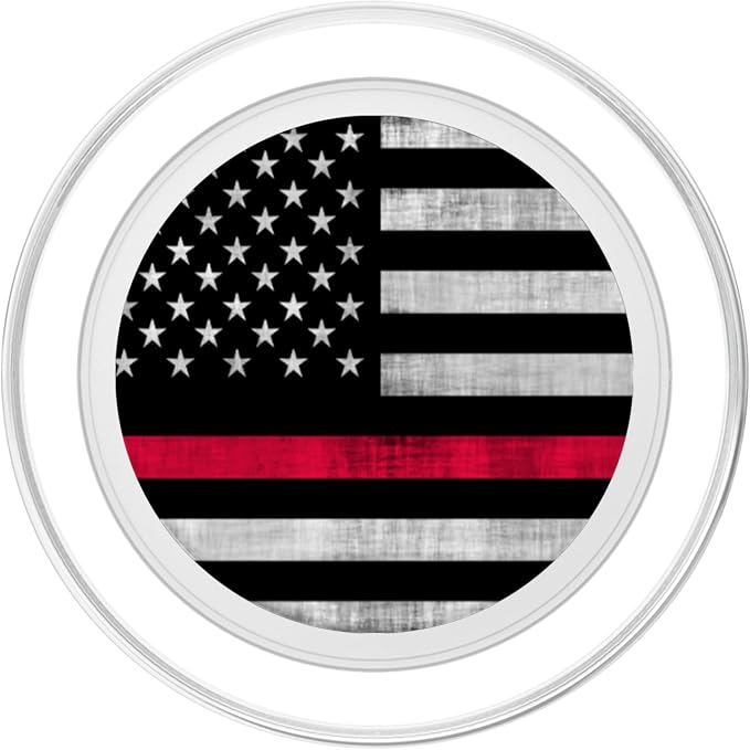 4th Of July Patriotic USA Flag Thin Red Line Firefighter PopSockets Adhesive PopGrip