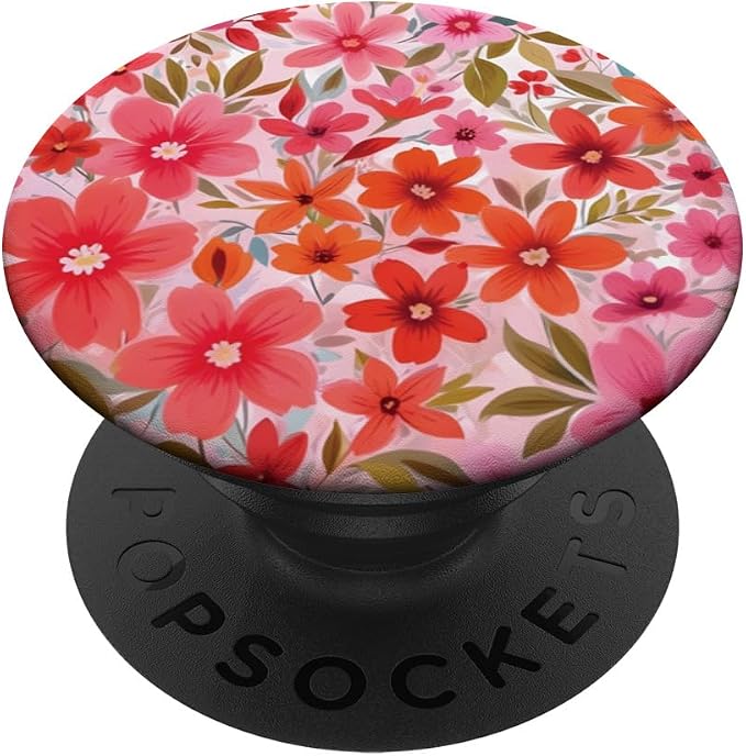 Cute Flower Pink Floral PopSockets Adhesive PopGrip