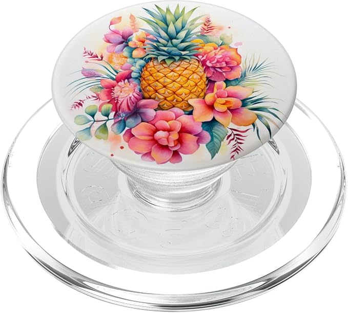 Pineapple Watercolor PopSockets PopGrip for MagSafe