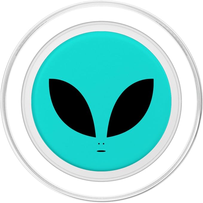 Black Light Teal Alien PopSockets Adhesive PopGrip