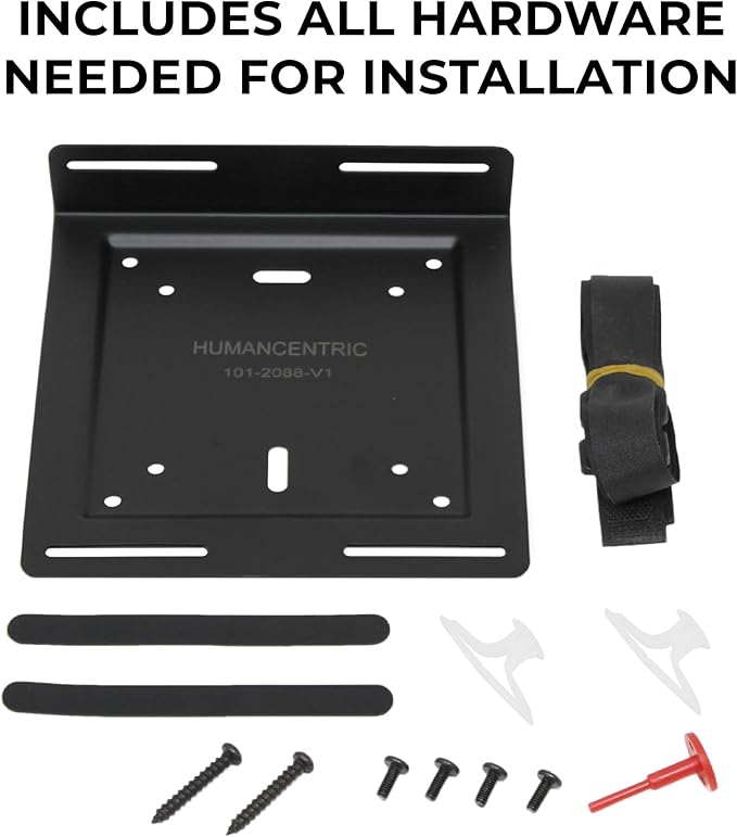 HumanCentric Universal Wall and VESA Mount, Adjustable Strap for Small Computers, UPS Units, Cable Boxes, Modems and Other Electronic Devices, Mounts on The Wall or Back of a Computer Monitor
