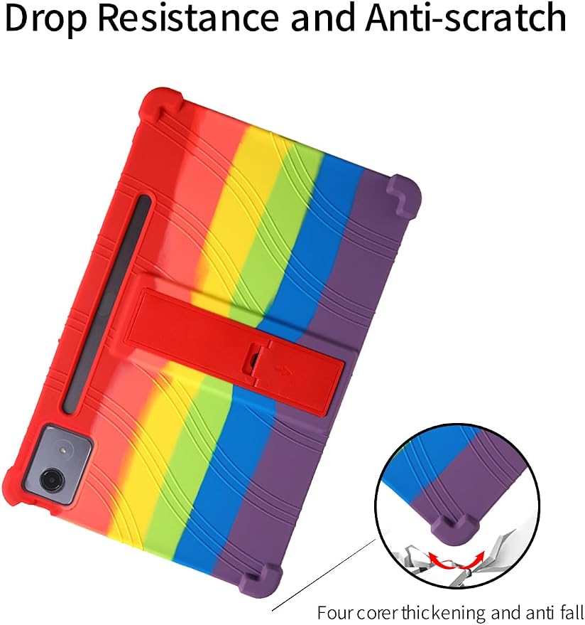 for Lenovo Idea Tab Pro 12.7 inch Tablet CaseBOVUGAC Soft Silicone Adjustable Stand Shockproof Kids Friendly for Lenovo Idea Tab Pro Tablet(Black)
