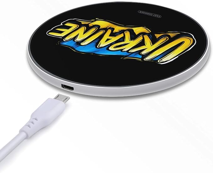 Ukrainian Flag Wireless Charger Portable Charging Pad | LightweightAll Smartphone