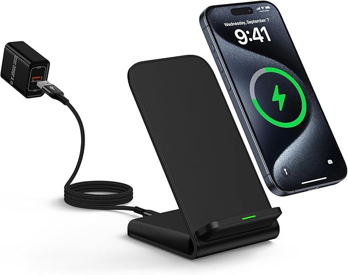 Wireless Charger for Samsung Galaxy S26 Ultra15W Fast Wireless Charging Station Android Phone Charger Stand for Samsung Galaxy S26 Ultra S26 Plus S26 S25 S24 S23 S22 S21 S20 S10iPhoneGoogle