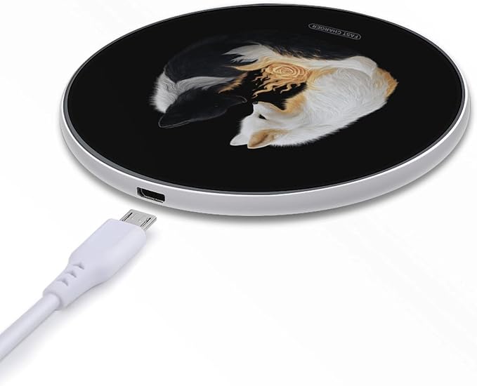 Fox Fire Wireless Charger SlimWireless Charging Pad Anti-Slip Charger Mat for Men Women