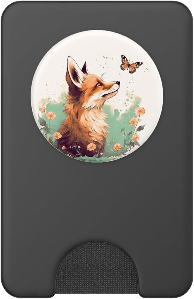 Fox Butterfly Forest Animal PopSockets Adhesive PopGrip