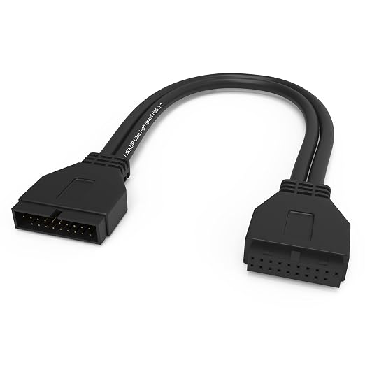 LINKUP USB 3.2 Gen2 Internal Adapter | 20-Pin Header to USB-A | 10Gbps male to female for PC front panel
