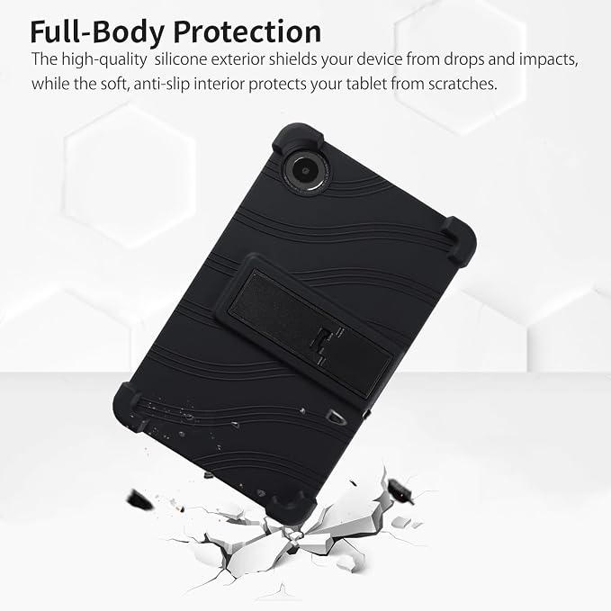 Case for TCL TAB 8 NXTPAPER 5G 8.7-Inch Tablet – Shockproof Silicone Protective Cover with Kickstand Drop-Resistant Business Style (Black)