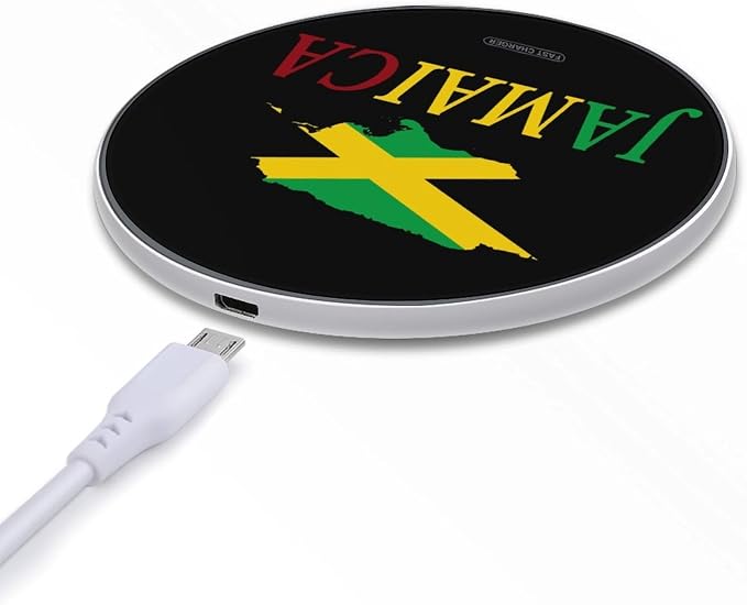 Jamaica Flag Map Wireless Charger Portable Charging Pad | LightweightAll Smartphone
