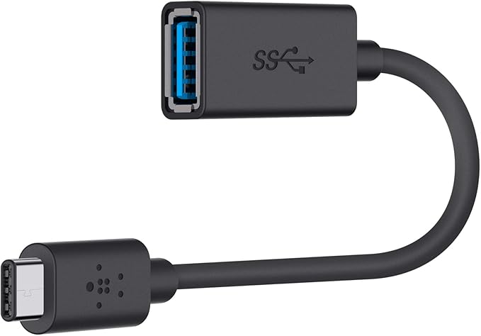 Belkin F2CU036btBLK USB-IF Certified 3.0 USB Type C (USB-C) to USB A Adapter, Compatible with USB-C Devices Including New MacBook and ChromeBook Pixel